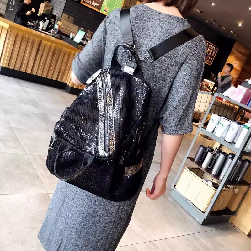 Luxury Bags For School - Tas punggung payet nilon wanita baru