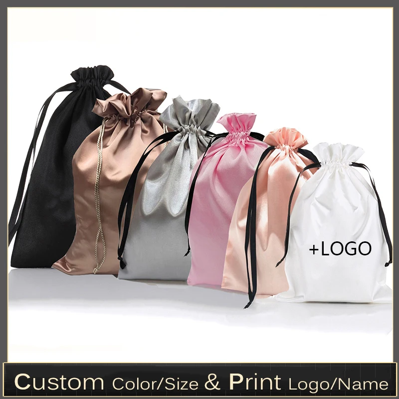Luxury Bags For School - 10 Buah Tas Rambut Ekstensi Satin