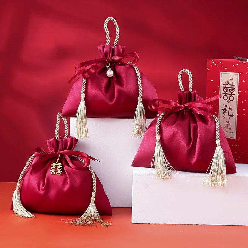 Luxury Bags For School - 10 buah tas hadiah sutra kantung