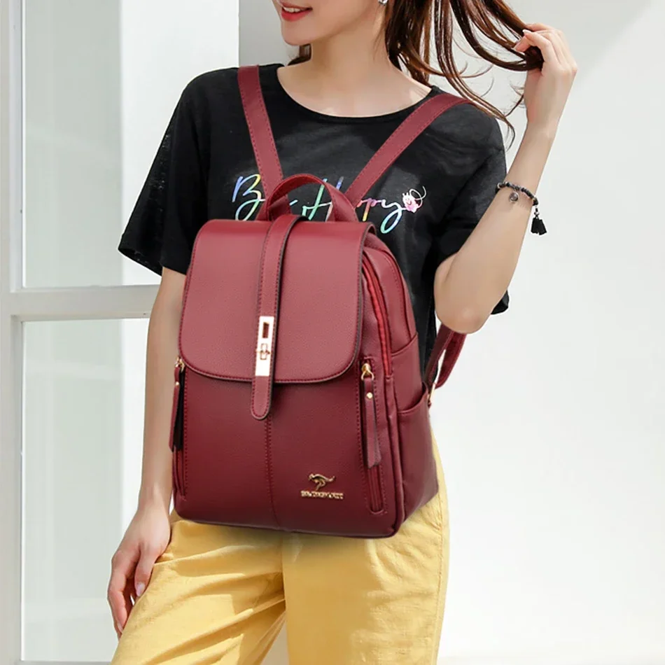 Ransel Kapasitas Besar Kulit W - Luxury Bags For School ulasan dan harga
